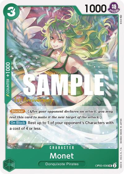 Monet #OP05-036 Awakening of the New Era: 1st Anniversary Tournament Cards