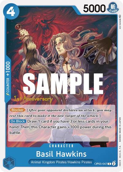 Basil Hawkins #OP05-047 Awakening of the New Era: 1st Anniversary Tournament Cards