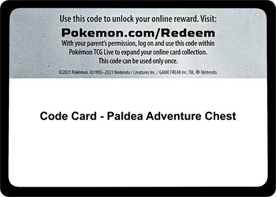 Code Card - Paldea Adventure Chest #promo Miscellaneous Cards & Products