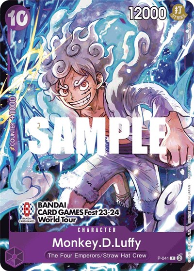 Monkey.D.Luffy (BANDAI CARD GAMES Fest 23-24 World Tour) #P-041 One Piece Promotion Cards
