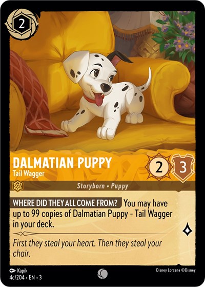 Dalmatian Puppy - Tail Wagger (4c/204) #4C Into the Inklands