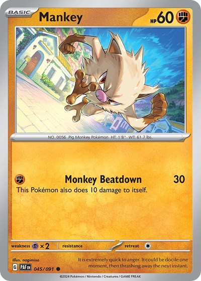 Mankey #45 Paldean Fates