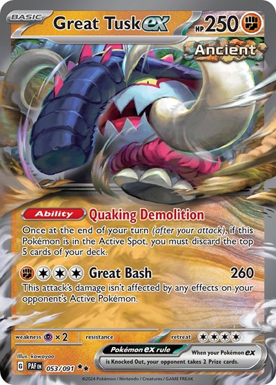 Great Tusk ex #53 Paldean Fates