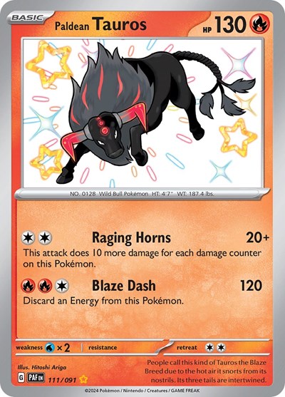 Paldean Tauros #111 Paldean Fates