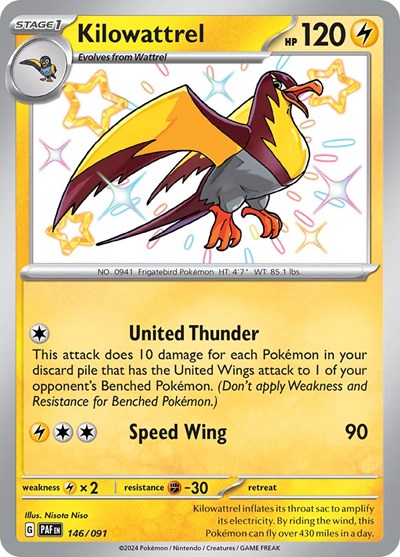 Kilowattrel #146 Paldean Fates