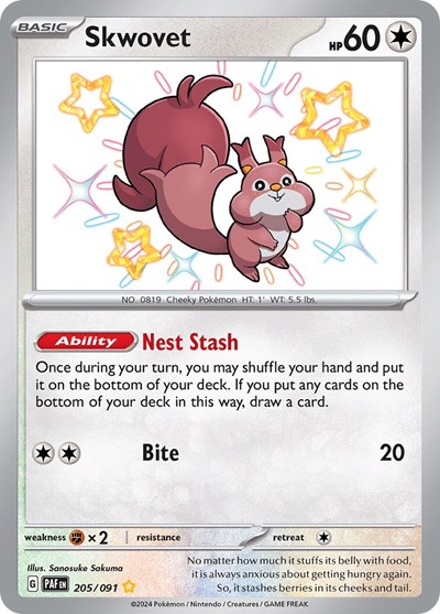 Skwovet #205 Paldean Fates