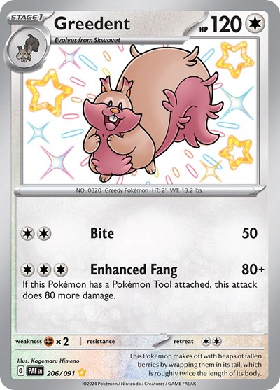 Greedent #206 Paldean Fates
