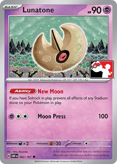 Lunatone #92 Prize Pack Series Cards