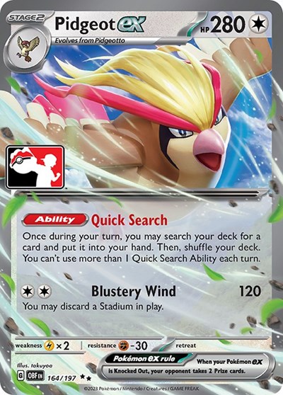 Pidgeot ex #164 Prize Pack Series Cards