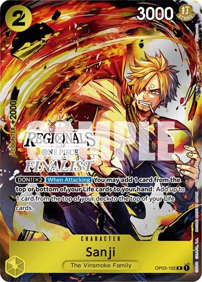 Sanji (Offline Regional 2024) [Finalist] #OP03-102 One Piece Promotion Cards