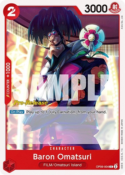 Baron Omatsuri #OP06-004 Wings of the Captain Pre-Release Cards
