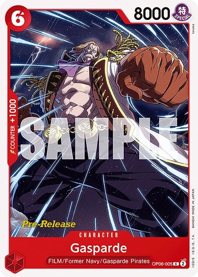 Gasparde #OP06-005 Wings of the Captain Pre-Release Cards