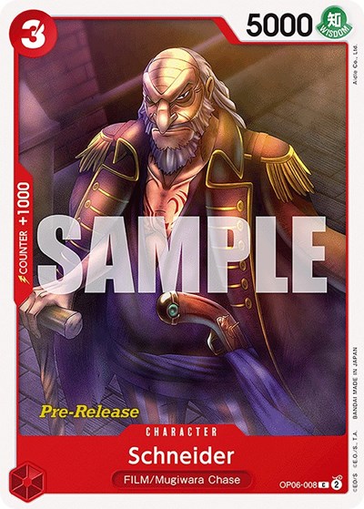 Schneider #OP06-008 Wings of the Captain Pre-Release Cards