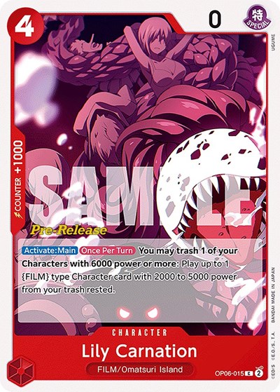 Lily Carnation #OP06-015 Wings of the Captain Pre-Release Cards