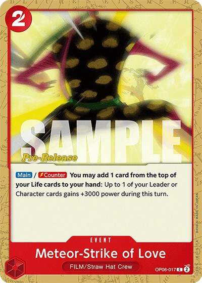 Meteor-Strike of Love #OP06-017 Wings of the Captain Pre-Release Cards