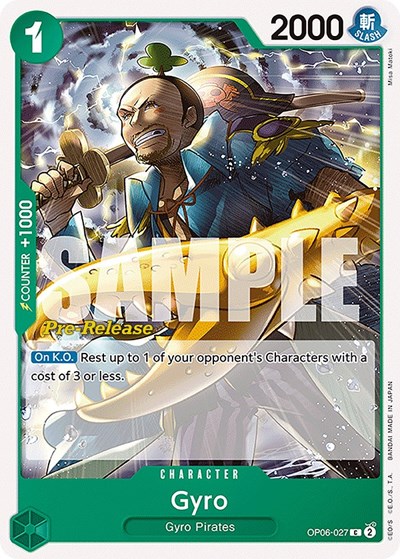 Gyro #OP06-027 Wings of the Captain Pre-Release Cards