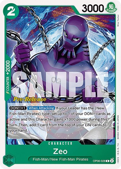 Zeo #OP06-028 Wings of the Captain Pre-Release Cards