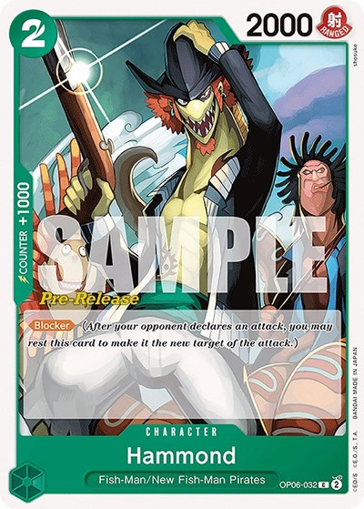 Hammond #OP06-032 Wings of the Captain Pre-Release Cards