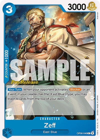 Zeff #OP06-048 Wings of the Captain Pre-Release Cards