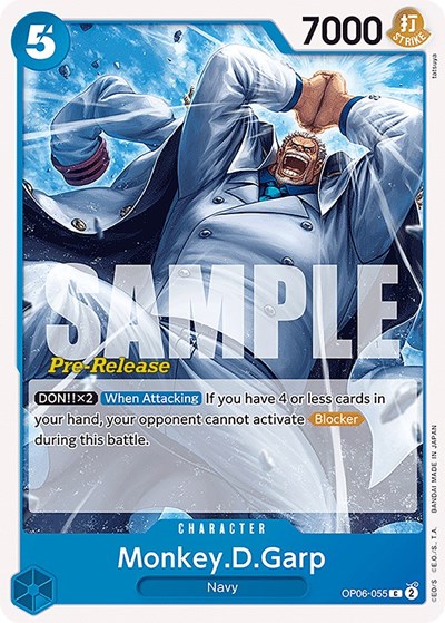 Monkey.D.Garp #OP06-055 Wings of the Captain Pre-Release Cards