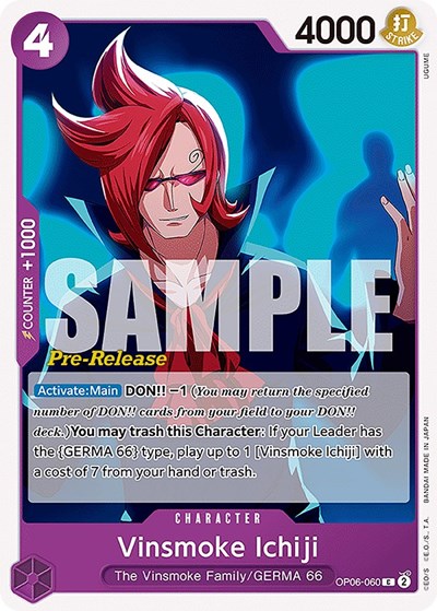 Vinsmoke Ichiji #OP06-060 Wings of the Captain Pre-Release Cards