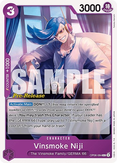 Vinsmoke Niji #OP06-064 Wings of the Captain Pre-Release Cards