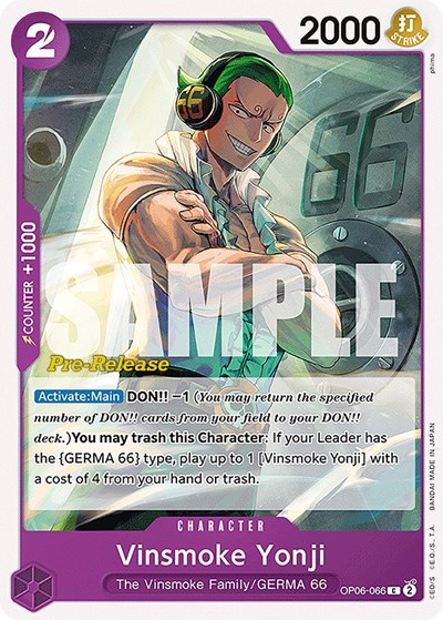 Vinsmoke Yonji #OP06-066 Wings of the Captain Pre-Release Cards