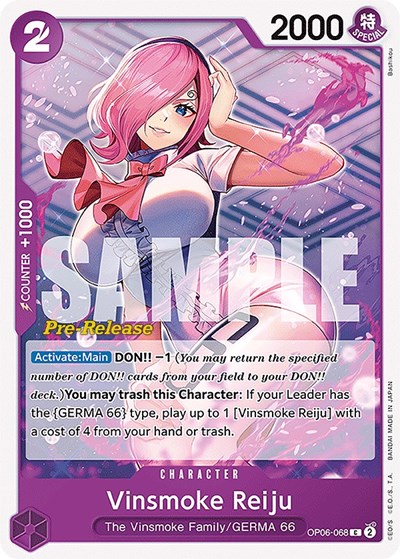 Vinsmoke Reiju #OP06-068 Wings of the Captain Pre-Release Cards