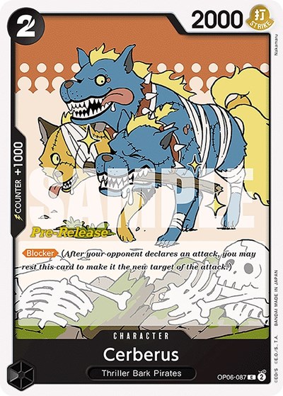 Cerberus #OP06-087 Wings of the Captain Pre-Release Cards