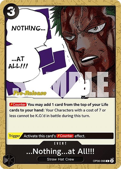 ...Nothing...at All!!! #OP06-096 Wings of the Captain Pre-Release Cards
