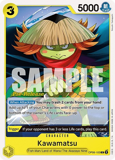Kawamatsu #OP06-103 Wings of the Captain Pre-Release Cards