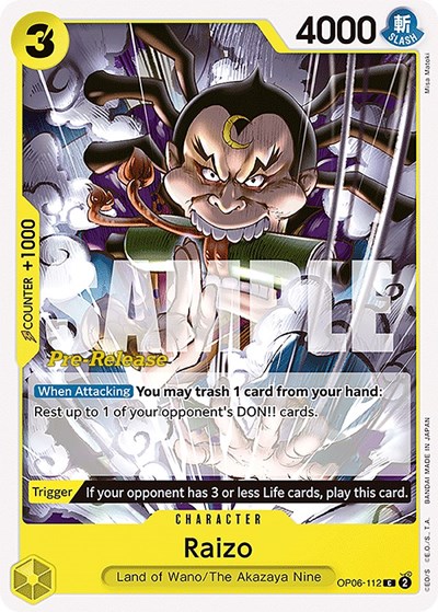 Raizo #OP06-112 Wings of the Captain Pre-Release Cards