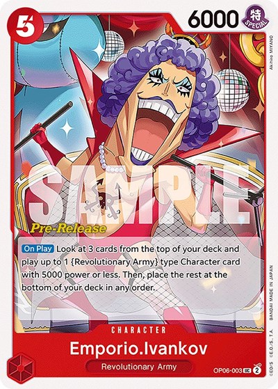 Emporio.Ivankov #OP06-003 Wings of the Captain Pre-Release Cards
