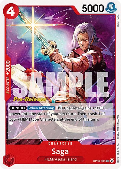 Saga #OP06-006 Wings of the Captain Pre-Release Cards