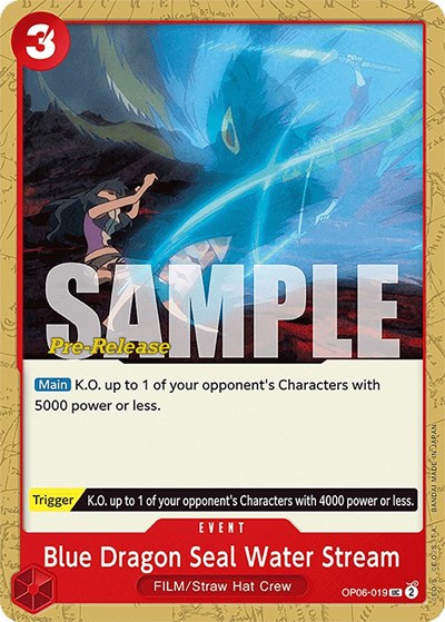 Blue Dragon Seal Water Stream #OP06-019 Wings of the Captain Pre-Release Cards