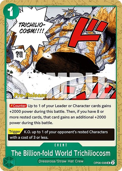 The Billion-fold World Trichiliocosm #OP06-038 Wings of the Captain Pre-Release Cards