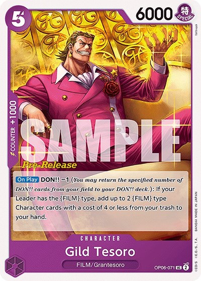 Gild Tesoro #OP06-071 Wings of the Captain Pre-Release Cards
