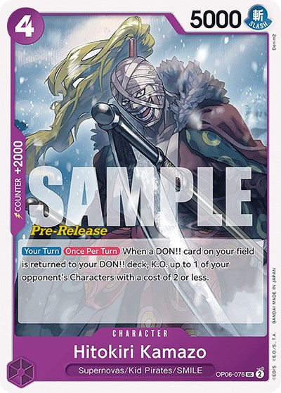 Hitokiri Kamazo #OP06-076 Wings of the Captain Pre-Release Cards