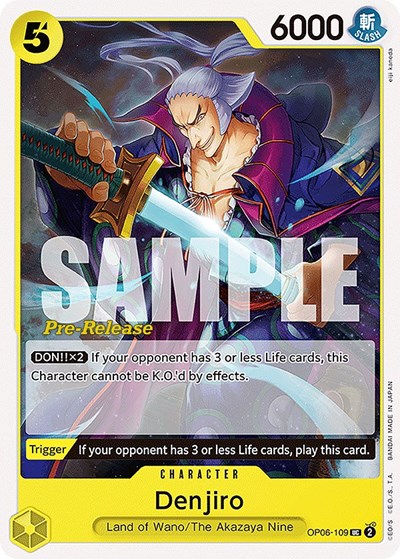 Denjiro #OP06-109 Wings of the Captain Pre-Release Cards