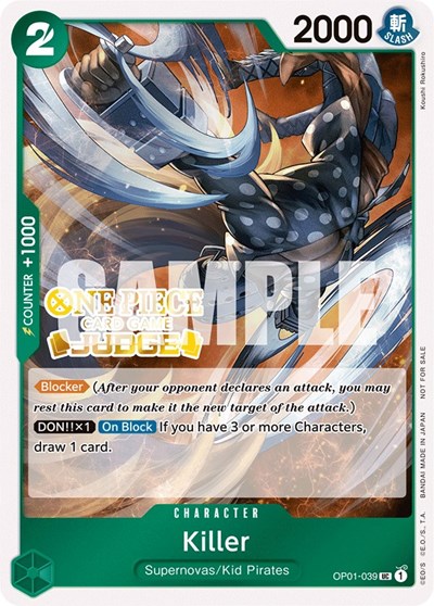 Killer (Judge Pack Vol. 3) #OP01-039 One Piece Promotion Cards