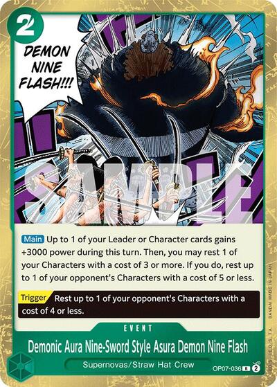 Demonic Aura Nine-Sword Style Asura Demon Nine Flash #OP07-036 500 Years in the Future