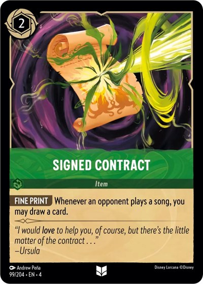 Signed Contract #99 Ursula's Return