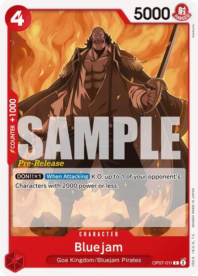 Bluejam #OP07-011 500 Years in the Future Pre-Release Cards