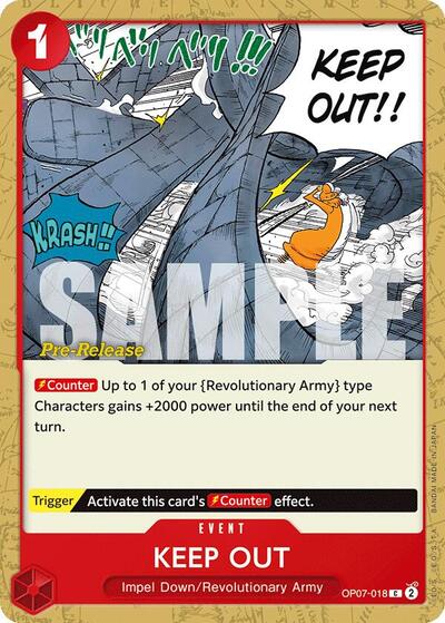 Keep Out #OP07-018 500 Years in the Future Pre-Release Cards