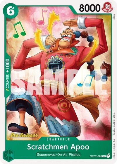 Scratchmen Apoo #OP07-028 500 Years in the Future Pre-Release Cards