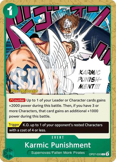 Karmic Punishment #OP07-035 500 Years in the Future Pre-Release Cards