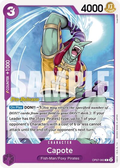 Capote #OP07-063 500 Years in the Future Pre-Release Cards