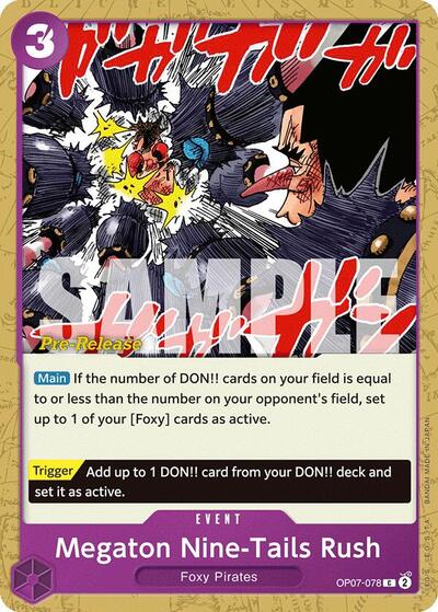 Megaton Nine-Tails Rush #OP07-078 500 Years in the Future Pre-Release Cards