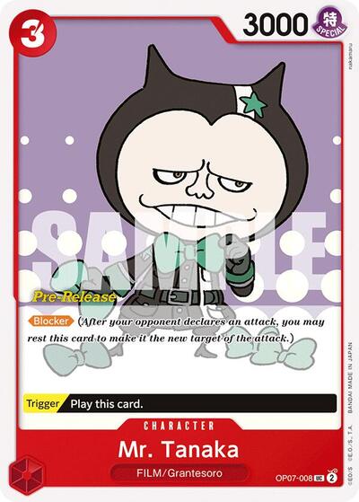 Mr. Tanaka #OP07-008 500 Years in the Future Pre-Release Cards