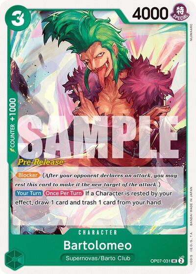 Bartolomeo #OP07-031 500 Years in the Future Pre-Release Cards